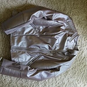 Ladies leather -look like jacket. New. Tags attach